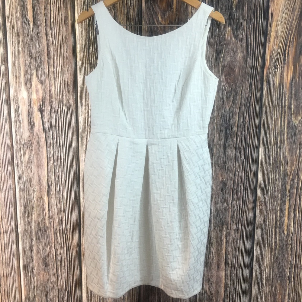WHBM White Woven Fit & Flair Dress